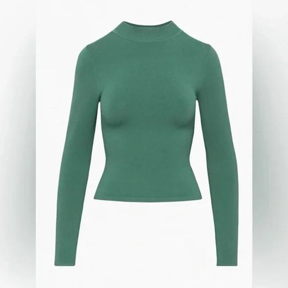 Babaton Sweaters - Babaton Aritzia Green Sculpt Knit Astrid Mock Neck Sweater Medium
